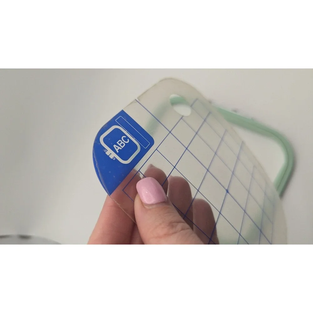 Mint Green Embroidery Machine Hoop with ABC Alignment‎ Grid Template Crafting